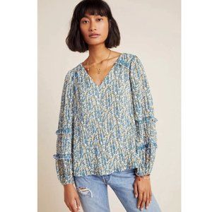 Anthropologie / Maeve Avery Pleated Peasant Blouse L